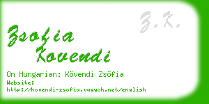 zsofia kovendi business card