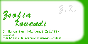 zsofia kovendi business card